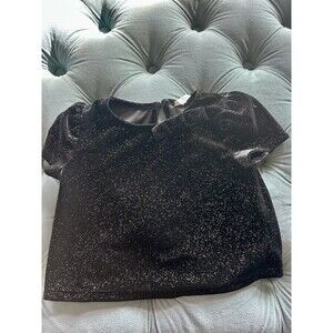 Baby Gap Black Sparkle Velour With bow Top Toddler Girl 3T